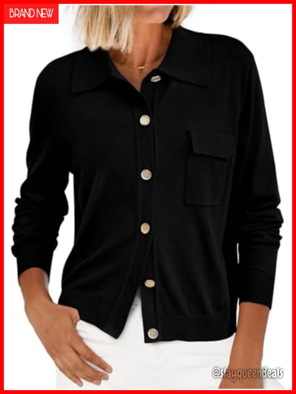 PRETTYGARDEN Long Sleeve Button Down Lightweight Cardigan with Pockets